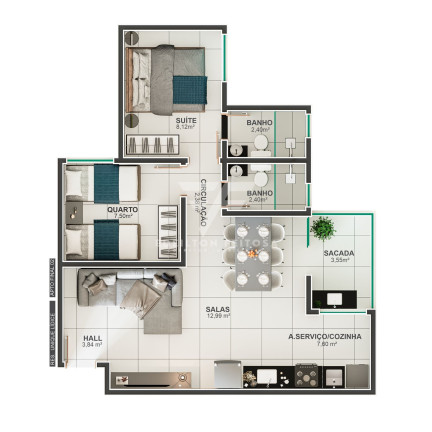 Imagem Apartamento com 2 Quartos à Venda, 58 m² em Lidice - Uberlândia Imagem Apartamento com 2 Quartos à Venda, 58 m² em Lidice - Uberlândia