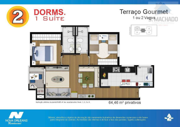 Imagem Apartamento com 2 Quartos à Venda, 64 m² em Campestre - Santo André