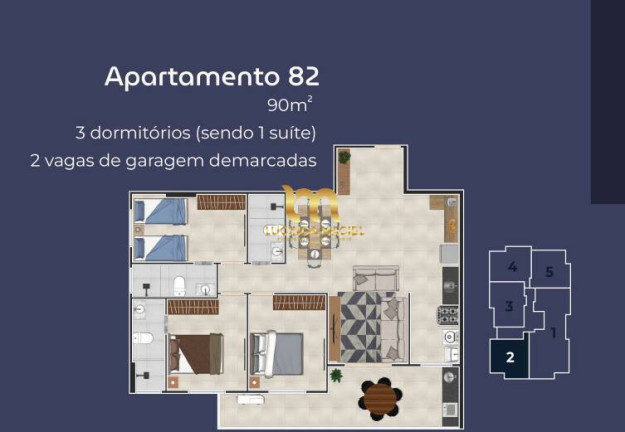 Imagem Apartamento com 2 Quartos à Venda, 61 m² em Guilhermina - Praia Grande