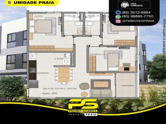 Imagem Apartamento com 2 Quartos à Venda, 56 m² em Bessa - João Pessoa Imagem Apartamento com 2 Quartos à Venda, 56 m² em Bessa - João Pessoa