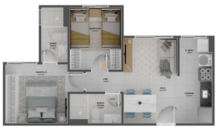Imagem Apartamento com 2 Quartos à Venda, 46 m² em Ataíde - Vila Velha Imagem Apartamento com 2 Quartos à Venda, 46 m² em Ataíde - Vila Velha