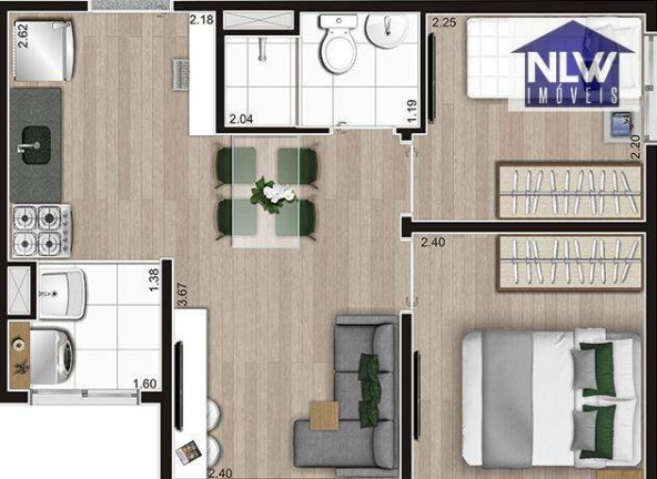 Apartamento com 2 Quartos à Venda, 35 m² em Parque Ipê - São Paulo