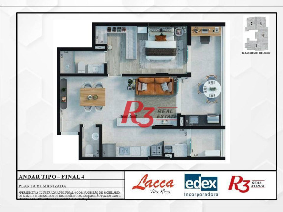 Imagem Apartamento com 1 Quarto à Venda, 66 m² em Vila Rica - Santos Imagem Apartamento com 1 Quarto à Venda, 66 m² em Vila Rica - Santos
