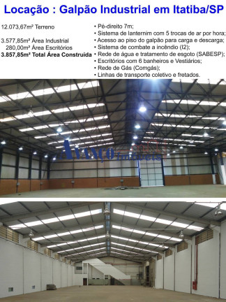 Galpão para Alugar, 12.073 m² em Distrito Industrial Alfredo Relo - Itatiba