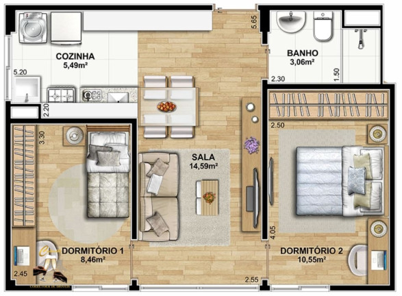 Imagem Apartamento com 1 Quarto à Venda, 35 m² em Jardim Stella - Santo André Imagem Apartamento com 1 Quarto à Venda, 35 m² em Jardim Stella - Santo André
