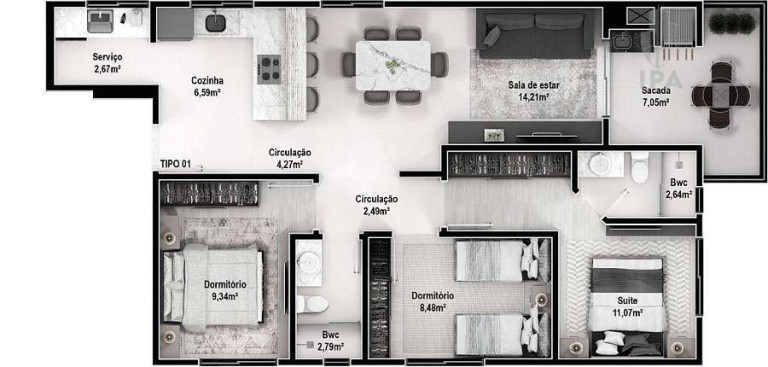 Imagem Apartamento com 2 Quartos à Venda, 74 m² em Vila Operária - Itajaí Imagem Apartamento com 2 Quartos à Venda, 74 m² em Vila Operária - Itajaí