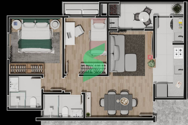 Imagem Apartamento com 2 Quartos à Venda, 63 m² em América - Joinville Imagem Apartamento com 2 Quartos à Venda, 63 m² em América - Joinville