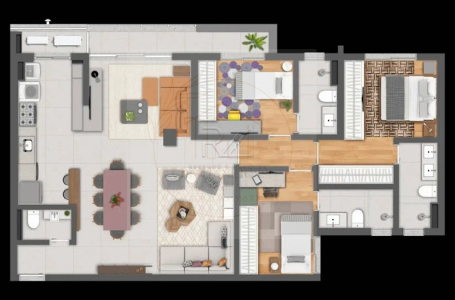 Apartamento com 3 Quartos à Venda, 111 m² em Jardim Olhos Dágua Ii - Ribeirão Preto
