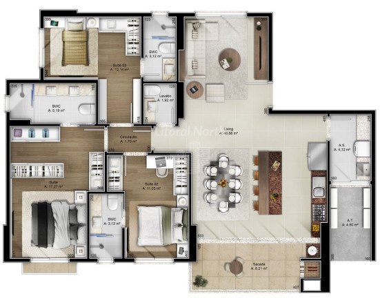 Imagem Apartamento com 3 Quartos à Venda, 122 m² em Fazenda - Itajaí Imagem Apartamento com 3 Quartos à Venda, 122 m² em Fazenda - Itajaí