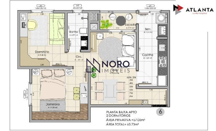 Imagem Apartamento com 2 Quartos à Venda, 53 m² em Urlândia - Santa Maria Imagem Apartamento com 2 Quartos à Venda, 53 m² em Urlândia - Santa Maria