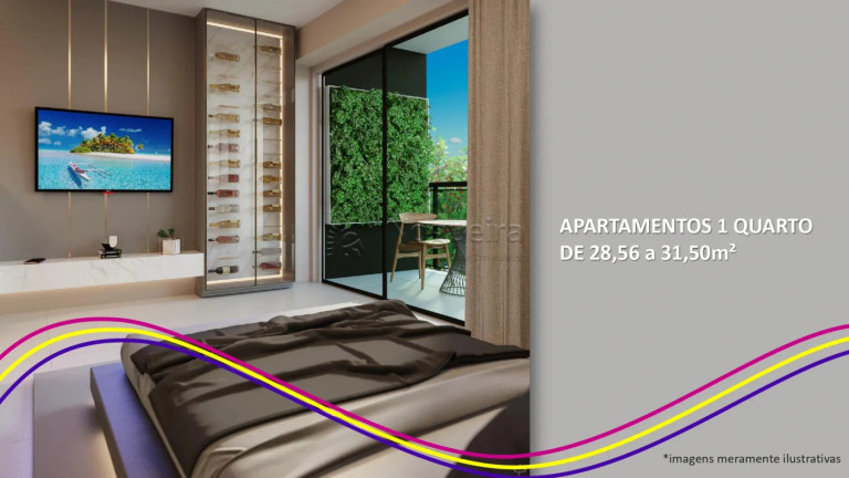 Flat com 1 Quarto à Venda, 29 m² em Muro Alto - Ipojuca
