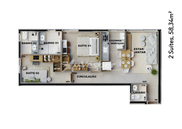 Imagem Apartamento com 2 Quartos à Venda, 58 m² em Jardim Planalto - Goiânia Imagem Apartamento com 2 Quartos à Venda, 58 m² em Jardim Planalto - Goiânia