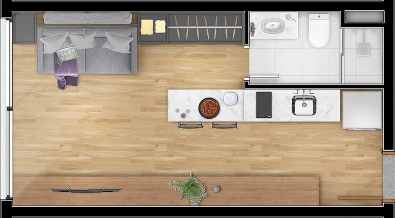 Imagem Apartamento com 1 Quarto à Venda, 39 m² em Petrópolis - Porto Alegre