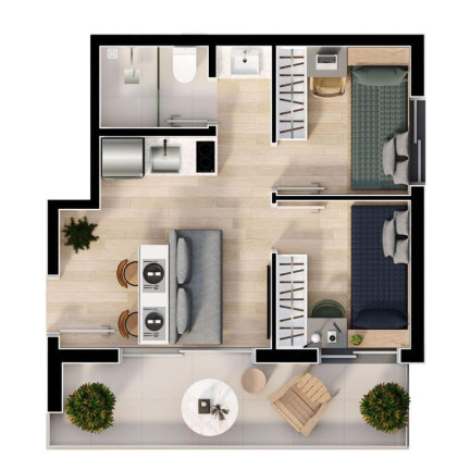 Imagem Imóvel com 1 Quarto à Venda, 24 m² em Prado Velho - Curitiba Imagem Imóvel com 1 Quarto à Venda, 24 m² em Prado Velho - Curitiba