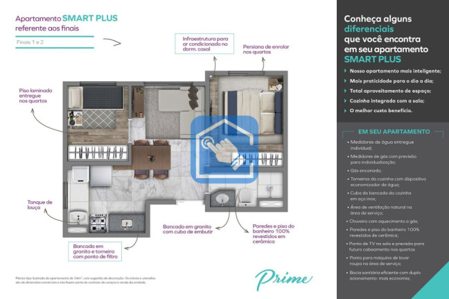 Apartamento com 2 Quartos à Venda, 34 m² em Jardim Caravelas - São Paulo