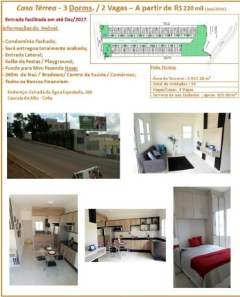 Imagem Casa de Condomínio com 3 Quartos à Venda, 105 m² em Altos De Caucaia (caucaia Do Alto) - Cotia Imagem Casa de Condomínio com 3 Quartos à Venda, 105 m² em Altos De Caucaia (caucaia Do Alto) - Cotia