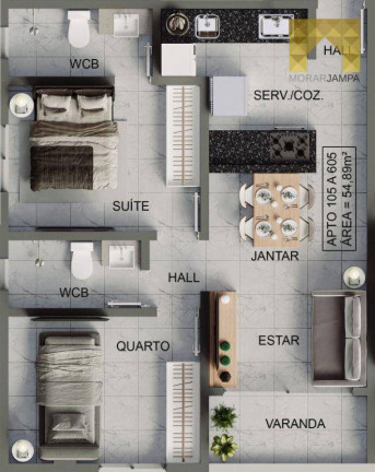 Imagem Apartamento com 2 Quartos à Venda, 53 m² em Bessa - João Pessoa Imagem Apartamento com 2 Quartos à Venda, 53 m² em Bessa - João Pessoa