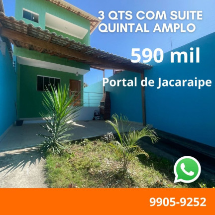 Casa com 3 Quartos para Alugar ou Temporada, 120 m² em Portal De Jacaraípe - Serra