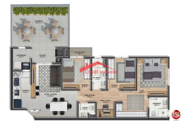 Imagem Apartamento com 2 Quartos à Venda, 61 m² em Anita Garibaldi - Joinville Imagem Apartamento com 2 Quartos à Venda, 61 m² em Anita Garibaldi - Joinville