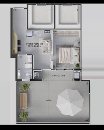 Imagem Apartamento com 1 Quarto à Venda, 64 m² em Boa Vista - Curitiba