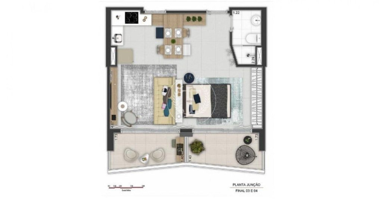 Imagem Apartamento com 1 Quarto à Venda, 22 m² em Centro - São Paulo