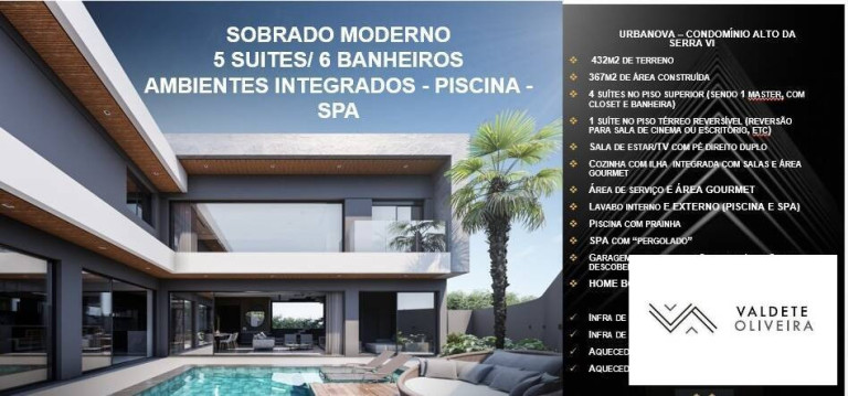 Imagem Casa com 5 Quartos à Venda, 432 m² em Urbanova Vii - São José Dos Campos Imagem Casa com 5 Quartos à Venda, 432 m² em Urbanova Vii - São José Dos Campos