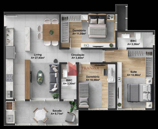 Imagem Apartamento com 3 Quartos à Venda, 95 m² em Fazenda - Itajaí Imagem Apartamento com 3 Quartos à Venda, 95 m² em Fazenda - Itajaí
