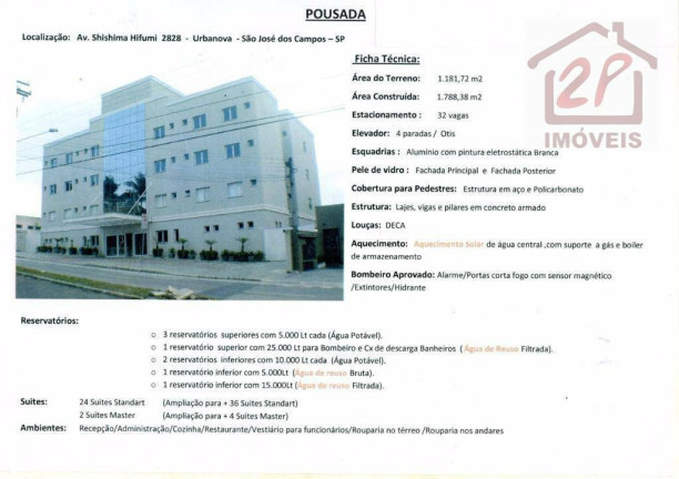 Edifício Residencial à Venda, 1.788 m² em Urbanova - São José Dos Campos