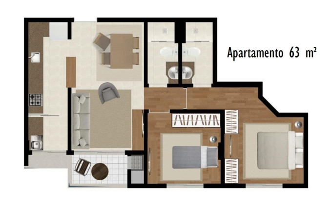 Imagem Apartamento com 2 Quartos à Venda, 63 m² em Maracanã - Foz Do Iguaçu