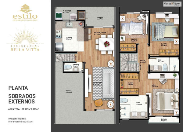 Imagem Casa com 3 Quartos à Venda, 117 m² em Santa Cândida - Curitiba Imagem Casa com 3 Quartos à Venda, 117 m² em Santa Cândida - Curitiba