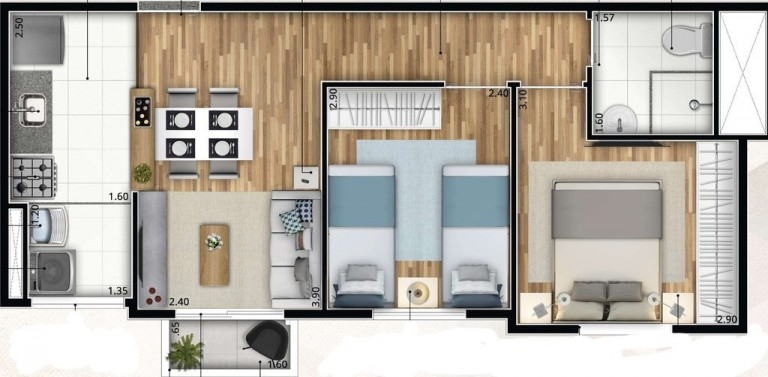 Imagem Imóvel com 2 Quartos à Venda, 42 m² em Dos Casa - São Bernardo Do Campo