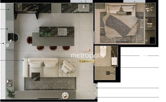 Imagem Apartamento com 1 Quarto à Venda, 47 m² em Centro - São Caetano Do Sul