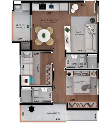 Imagem Apartamento com 2 Quartos à Venda, 73 m² em Boa Vista - Curitiba Imagem Apartamento com 2 Quartos à Venda, 73 m² em Boa Vista - Curitiba