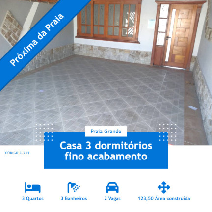 Imagem Casa com 3 Quartos à Venda, em Bal. Maracanã - Praia Grande Imagem Casa com 3 Quartos à Venda, em Bal. Maracanã - Praia Grande
