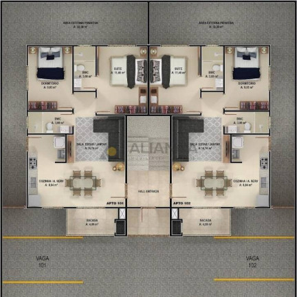 Imagem Apartamento com 2 Quartos à Venda, 65 m² em Gravatá - Navegantes