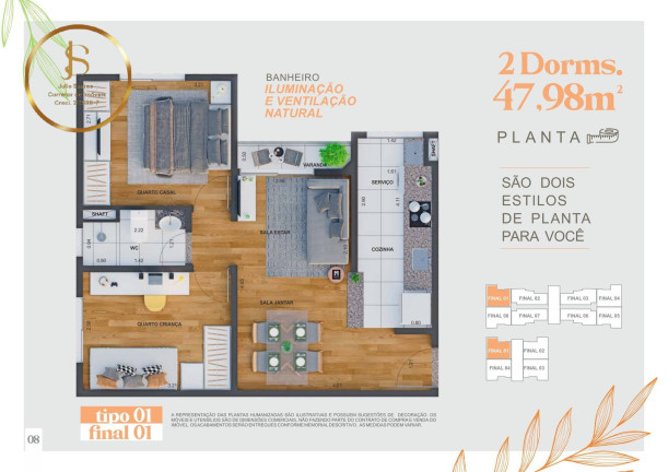 Imagem Apartamento com 2 Quartos à Venda, 47 m² em Saltinho - Paulínia Imagem Apartamento com 2 Quartos à Venda, 47 m² em Saltinho - Paulínia