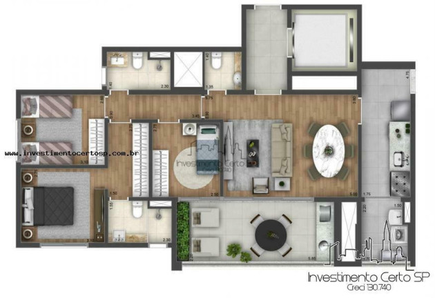 Imagem Apartamento com 3 Quartos à Venda, 100 m² em Jardim Das Acácias - São Paulo