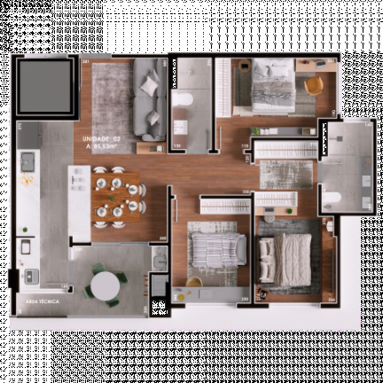 Imagem Cobertura com 3 Quartos à Venda, 129 m² em Boa Vista - Curitiba