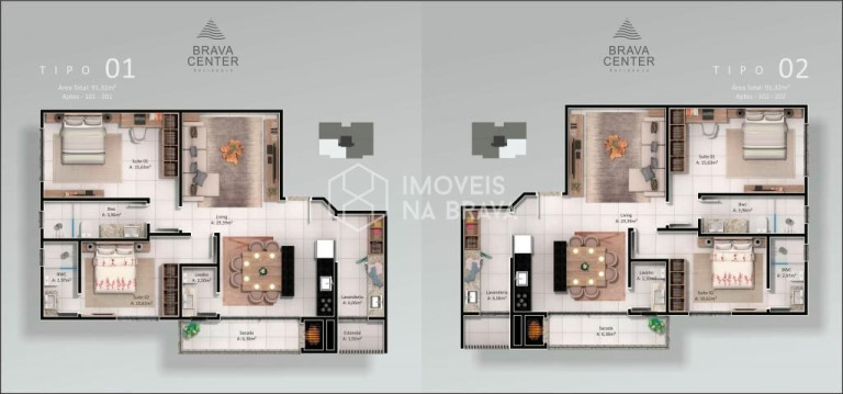 Imagem Apartamento com 2 Quartos à Venda, 92 m² em Praia Brava - Itajaí