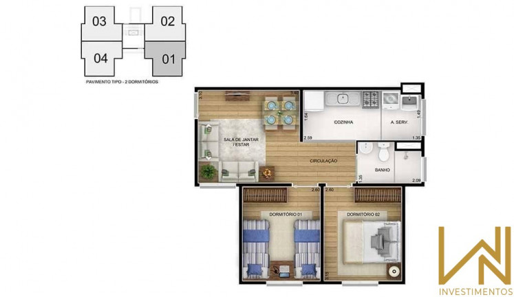 Imagem Imóvel com 2 Quartos à Venda, 48 m² em Jardim Do Lago Continuação - Campinas Imagem Imóvel com 2 Quartos à Venda, 48 m² em Jardim Do Lago Continuação - Campinas
