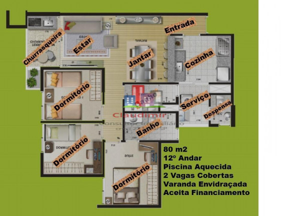 Imagem Apartamento com 3 Quartos à Venda, 80 m² em Jardim Las Vegas - Guarulhos Imagem Apartamento com 3 Quartos à Venda, 80 m² em Jardim Las Vegas - Guarulhos