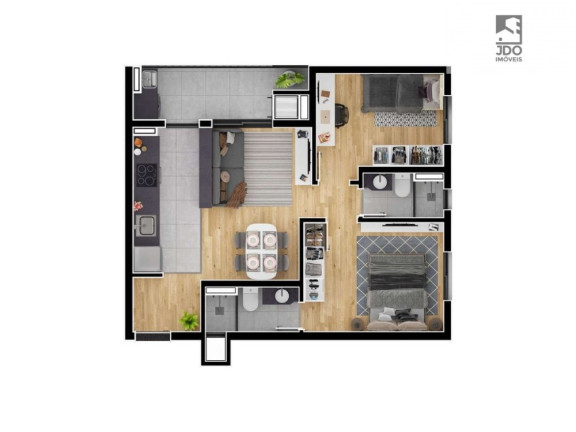 Imagem Apartamento com 2 Quartos à Venda, 54 m² em água Verde - Curitiba