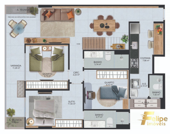 Imagem Imóvel com 3 Quartos à Venda, 89 m² em Praia Da Costa - Vila Velha