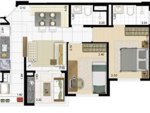 Imagem Imóvel com 2 Quartos à Venda, 54 m² em Consolação - São Paulo