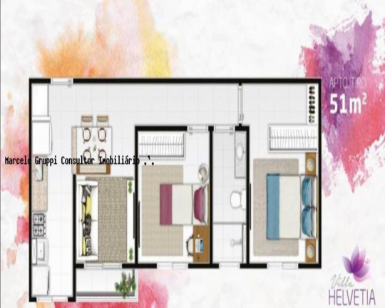 Imagem Apartamento com 2 Quartos à Venda, 51 m² em Helvétia - Indaiatuba Imagem Apartamento com 2 Quartos à Venda, 51 m² em Helvétia - Indaiatuba
