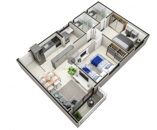 Imagem Apartamento com 2 Quartos à Venda, 51 m² em Centro - Eusébio Imagem Apartamento com 2 Quartos à Venda, 51 m² em Centro - Eusébio