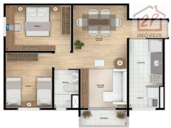 Imagem Apartamento com 2 Quartos à Venda, 63 m² em Vila Zizinha - São José Dos Campos Imagem Apartamento com 2 Quartos à Venda, 63 m² em Vila Zizinha - São José Dos Campos