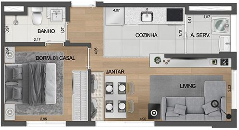 Imagem Imóvel com 2 Quartos à Venda, 33 m² em Moema - São Paulo