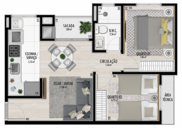 Imagem Apartamento com 2 Quartos à Venda, 47 m² em Centro - Foz Do Iguaçu