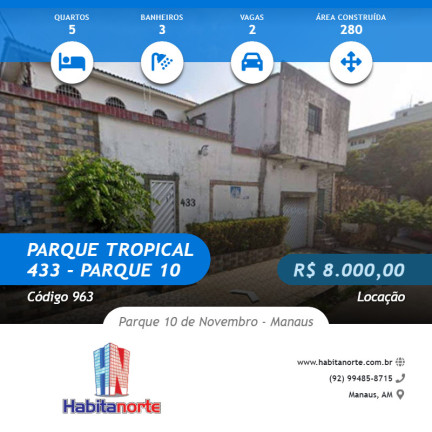 Imagem Casa com 5 Quartos para Alugar, em Parque 10 De Novembro - Manaus Imagem Casa com 5 Quartos para Alugar, em Parque 10 De Novembro - Manaus